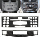 2 PCS Car Carbon Fiber CD Adjustment Frame Decorative Sticker for Mercedes-Benz W204, Left Driving
