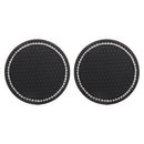 2 PCS Car Diamond Anti-skid Soft Rubber Water Cup Mat(Black)