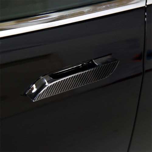 4 PCS Carbon Fiber Car Outside Handle Decorative Sticker for Tesla Model S
