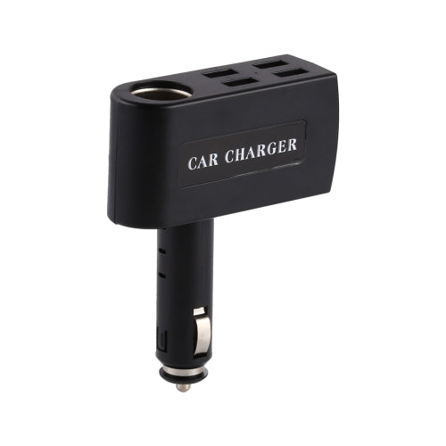 QC 3.0 4 USB Ports 6A with 1 Socket Cigarette Lighter Splitter Car Charger
