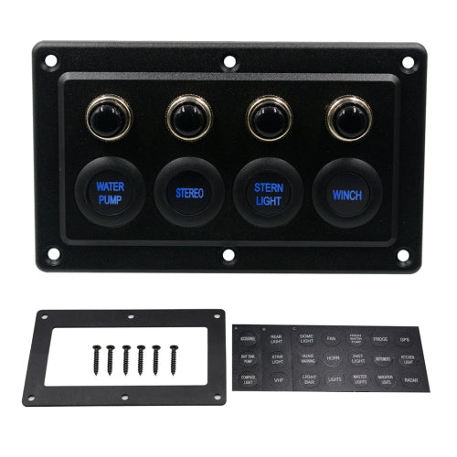 CS-976A1 12-24V 4 Way Switches Single Touch Switch Panel for Car RV Boat Yacht
