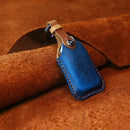 For Honda Car Cowhide Leather Key Protective Cover Key Case, Four Keys Version (Blue)