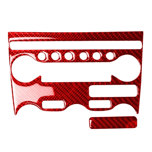 2 in 1 Car Carbon Fiber Air Conditioning Adjustment Panel Decorative Sticker for Nissan 370Z / Z34 2009-, Left and Right Drive Universal (Red)