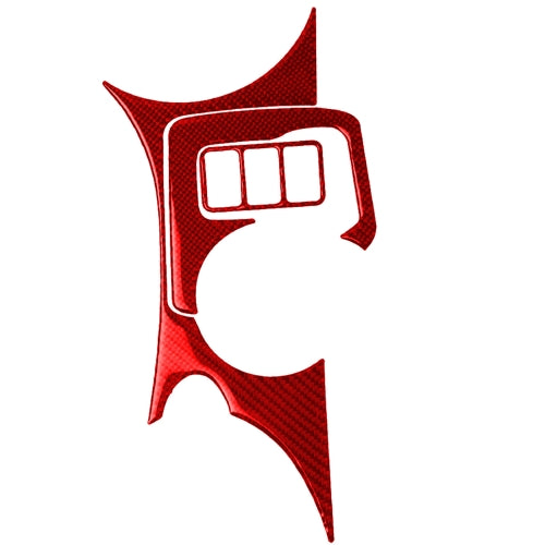 3 in 1 Car Carbon Fiber Center Console Water Cup Holder Panel Decorative Sticker for Nissan 370Z / Z34 2009-, Left and Right Drive Universal (Red)