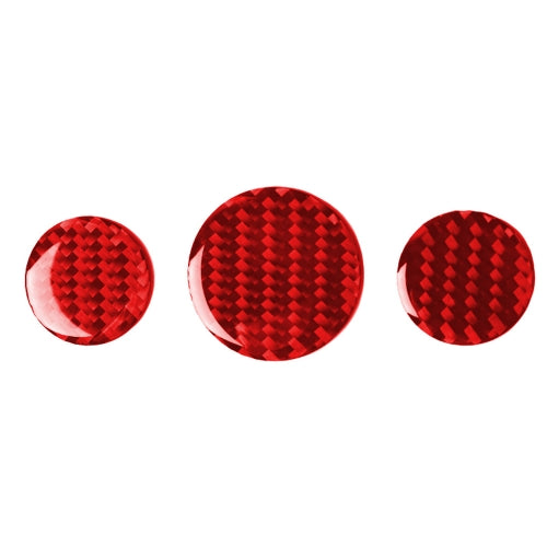Car Carbon Fiber Multimedia Knob Decorative Sticker for BMW Mini F55 F56 F60, Left and Right Drive Universal (Red)