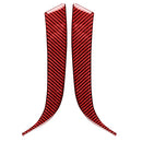 Car Carbon Fiber Daytime Running Light Decorative Sticker for Porsche Macan 2014-2018, Left and Right Drive Universal (Red)