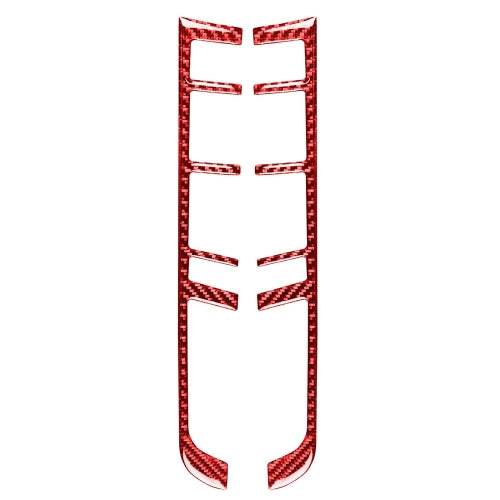 Car Carbon Fiber Gear Button Frame Decorative Sticker for Porsche Macan 2014-2021, Left and Right Drive Universal (Red)