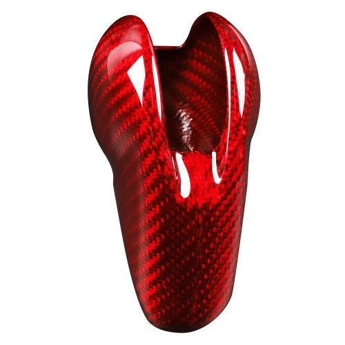 Car Carbon Fiber Gear Shift Knob Decorative Sticker for Porsche Macan 2014-2020, Left and Right Drive Universal (Red)