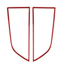 Car Carbon Fiber Dashboard Air Outlet Panel Decorative Sticker for Porsche Macan 2014-2021, Left and Right Drive Universal (Red)