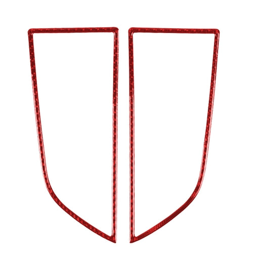 Car Carbon Fiber Dashboard Air Outlet Panel Decorative Sticker for Porsche Macan 2014-2021, Left and Right Drive Universal (Red)