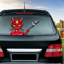 Little Devil Pattern Horror Series Car Rear Windshield Window Wiper Self-Adhesive Decorative Sticker