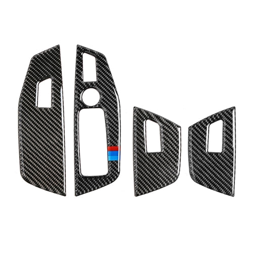Car Carbon Fiber Window Glass Control Panel 3-color Decorative Sticker for BMW G01 X3 2018-2020 / G02 X4 2019-2020, Left Drive
