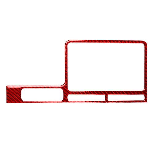 Carbon Fiber Car Navigation Display Frame Decorative Sticker for Nissan GTR R35 2008-2016, Left Driving(Red)