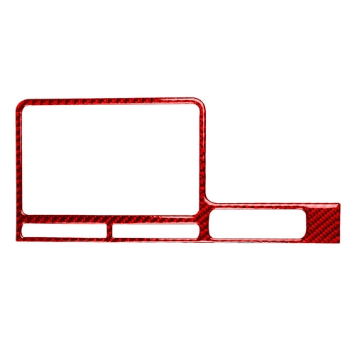 Carbon Fiber Car Navigation Display Frame Decorative Sticker for Nissan GTR R35 2008-2016, Right Driving(Red)