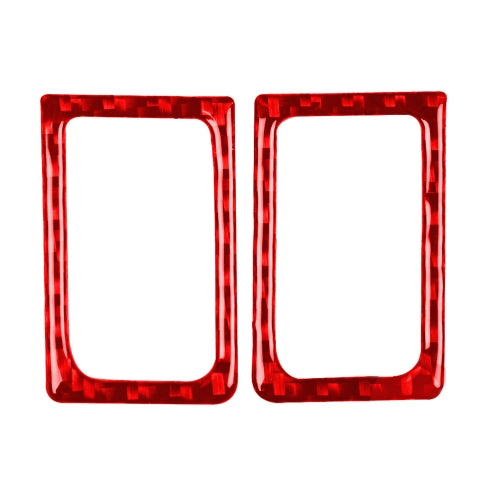 2 PCS / Set Carbon Fiber Car Left Right Door Lock Decorative Sticker for Nissan GTR R35 2008-2020, Left and Right Driving Universal (Red)