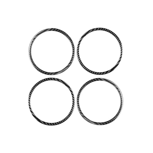 4 PCS / Set Carbon Fiber Car Door Horn Ring Decorative Sticker for Honda CRV 2007-2011,Left and Right Drive Universal