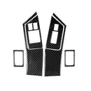 6 PCS Car Carbon Fiber Window Lift Button Door Lock Decorative Sticker for Nissan GTR R35 2008-2016, Left Drive