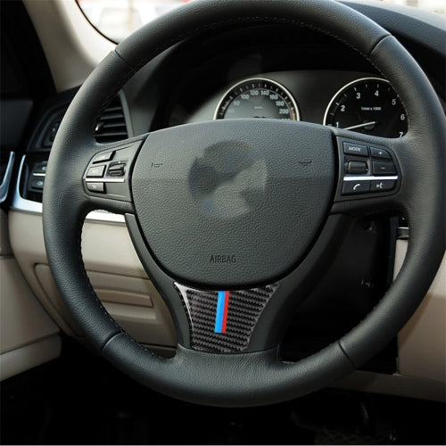 B Edition Three Color Carbon Fiber Car Large Steering Wheel Decorative Sticker for BMW 5 Series F10 F18 2011-2017