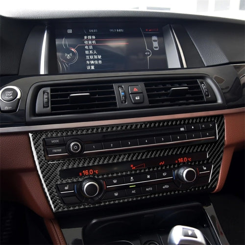 Carbon Fiber Car CD Panel Center Console Air Conditioning Panel Decorative Sticker for BMW 5 Series F07 5GT 535i 2010-2016