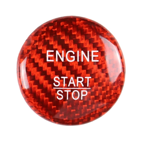 Car Carbon Fiber Red One-click Start Button Decorative Sticker for Mercedes-Benz Left and Right Drive Universal