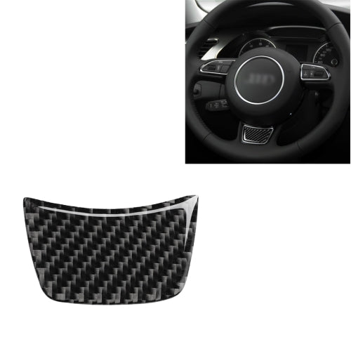 Car Carbon Fiber Steering Wheel Decorative Sticker for Audi A6 S6 C7 A7 S7 4G8 2012-2018, Left and Right Drive Universal