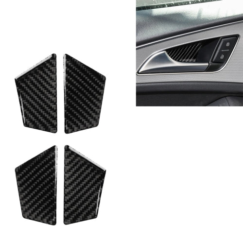 Car Carbon Fiber Inner Door Bowl Decorative Sticker for Audi A6 S6 C7 A7 S7 4G8 2012-2018, Left and Right Drive Universal