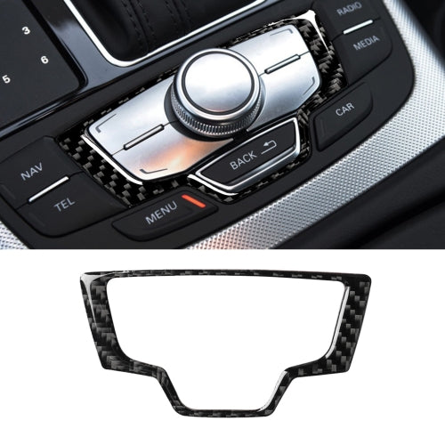 Car Carbon Fiber Multimedia Panel Decorative Sticker for Audi A6 S6 C7 A7 S7 4G8 2012-2018, Left and Right Drive Universal