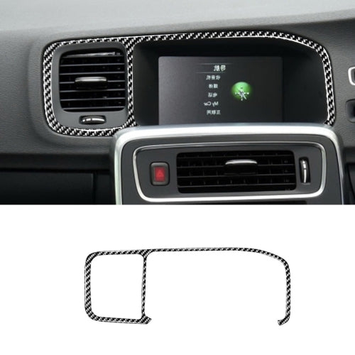Car Carbon Fiber Navigation Frame Decorative Stickers for Volvo V60 2010-2017 / S60 2010-2018, Right Drive