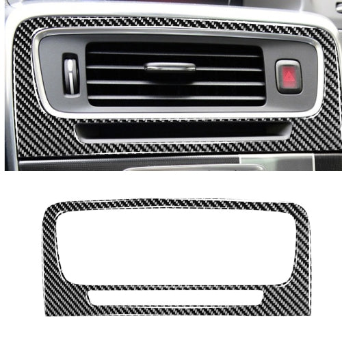 Car Carbon Fiber Central Control Air Outlet Decorative Stickers for Volvo V60 2010-2017 / S60 2010-2018, Left and Right Drive Universal