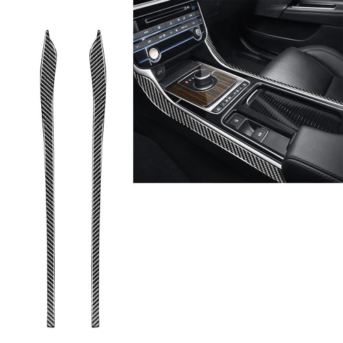 2 PCS Car Carbon Fiber Armrest Decorative Stickers for Jaguar XE X760 XF X260 2016-2020, Left and Right Drive Universal