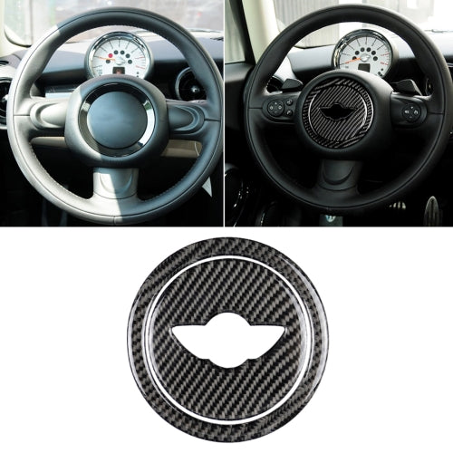 2 PCS Car Steering Wheel R Chassis Carbon Fiber Decorative Sticker for BMW MINI R55 / R56 / Countryman R60 / Paceman R61