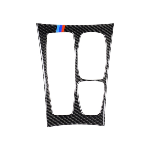 Car Carbon Fiber Tricolor Gear Panel Decorative Sticker for BMW X5 2008-2013 / X6 2009-2014, High Configuration Left Drive