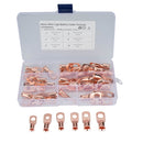 40 PCS Wire Terminals Connector Cable Lugs AWG T2 Copper Heavy-duty Cold-pressed Battery Cable Ends