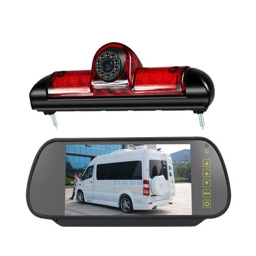 PZ460 Car Waterproof HD High Position Brake Light View Camera + 7 inch Rearview Monitor for Fiat / Citroen / Peugeot