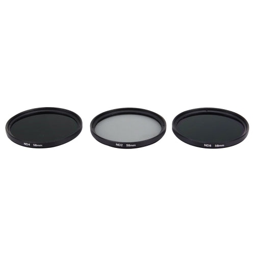 JUNESTAR Proffesional 58mm Lens Filter ND Filter Kits (ND2 + ND4 + ND8) for GoPro & Xiaomi Xiaoyi Yi & SJCAM Sport Action Camera