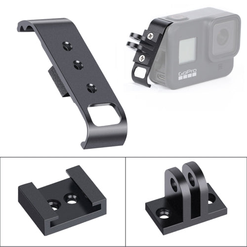 Aluminum Alloy Heat Cooling Side Interface Cover with Cold Shoe Mount & Tripod Adapter for GoPro HERO8 (Black)