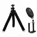 Mini Octopus Flexible Foam Tripod Holder with Phone Clamp & Remote Control(Black)