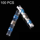100 PCS AWG16-14 1.5-2.5mm Seal Heat Shrink Butt Wire Connectors Blue Terminals Solder Sleeve(Blue)