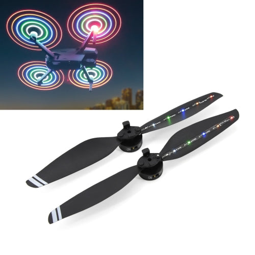 STARTRC 1 Pair Foldable Color LED Flash Lamp 7238 Low Noise Propellers for DJI Mavic Air 2(Black)