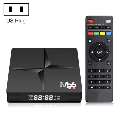 M96+ 4K Smart TV BOX Android 10 Media Player wtih Remote Control, Quad-core RK3318, RAM: 2GB, ROM: 16GB, Dual Band WiFi, Bluetooth, US Plug