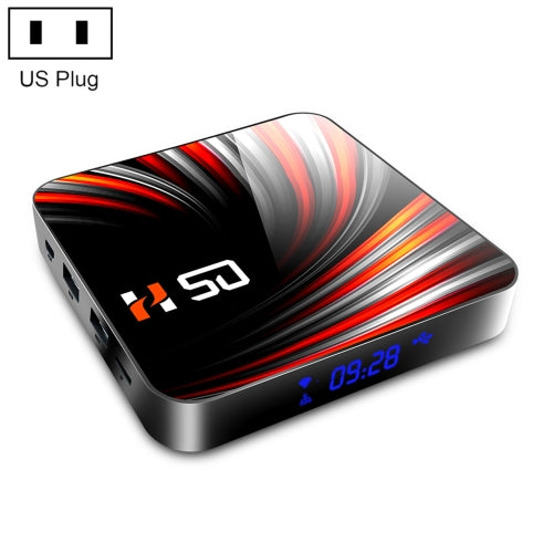 H50 4K Smart TV BOX Android 10.0 Media Player wtih Remote Control, Quad Core RK3318, RAM: 4GB, ROM: 32GB, 2.4GHz/5GHz WiFi, Bluetooth, US Plug