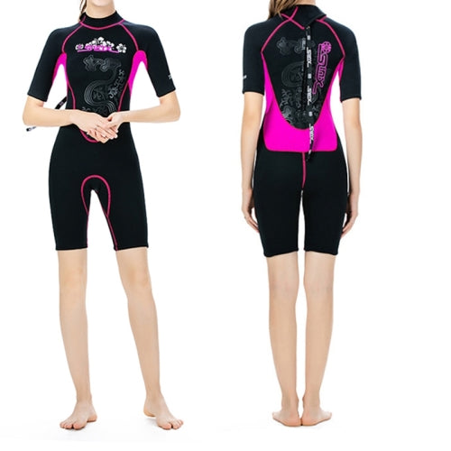 SLINX 1104 3mm Neoprene Super Elastic Wear-resistant Warm U-splicing Wet Short-sleeved One-piece Wetsuit for Women, Size: S