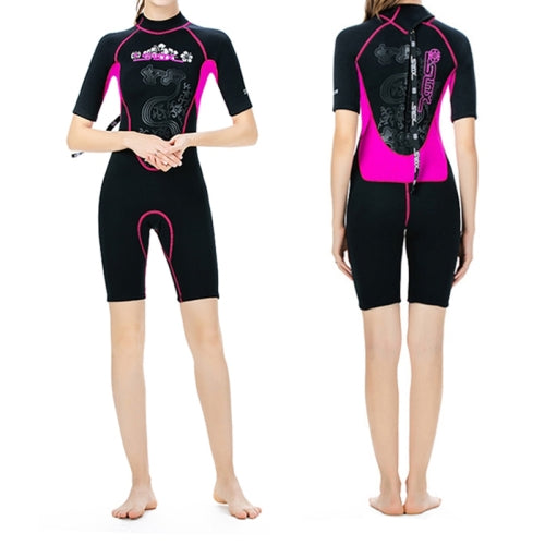 SLINX 1104 3mm Neoprene Super Elastic Wear-resistant Warm U-splicing Wet Short-sleeved One-piece Wetsuit for Women, Size: M