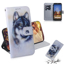 Painting Pattern Coloured Drawing Horizontal Flip Leather Case with Holder & Card Slots & Wallet for Google Pixel 3a(White Wolf)