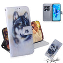 Painting Pattern Coloured Drawing Horizontal Flip Leather Case with Holder & Card Slots & Wallet for Huawei P20 Lite 2019 / Nova 5i(White Wolf)