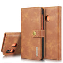 For Galaxy A20 & A30 & M10s DG.MING Crazy Horse Texture Flip Detachable Magnetic Leather Case with Holder & Card Slots & Wallet(Brown)
