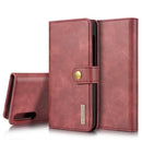 For Galaxy A50 & A30s & A50s DG.MING Crazy Horse Texture Flip Detachable Magnetic Leather Case with Holder & Card Slots & Wallet(Red)