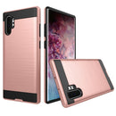 Brushed Texture Shockproof Rugged Armor Protective Case for Galaxy Note 10 Pro(Rose Gold)