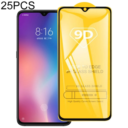 25 PCS 9D Full Glue Full Screen Tempered Glass Film For Xiaomi Redmi 7