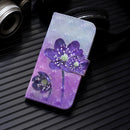 3D Painting Pattern Coloured Drawing Horizontal Flip PU Leather Case with Holder & Card Slots & Wallet For Galaxy Note 8(Purple Flower)